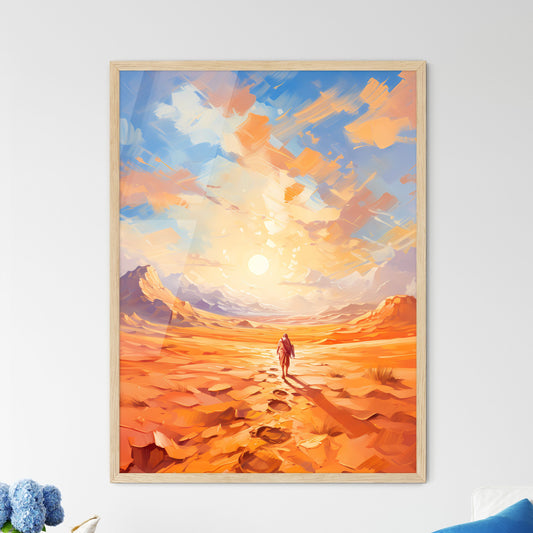 Footsteps On The Dunes In The Desert Near Me - Framed Art Print