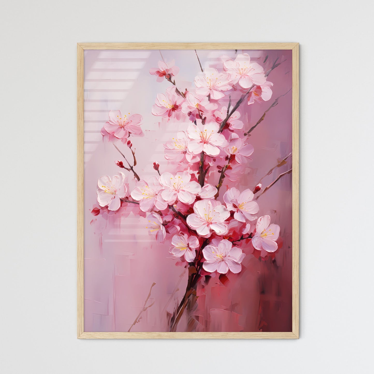 Fresh Pink Soft Spring Cherry Tree Blossoms  - Framed Art Print