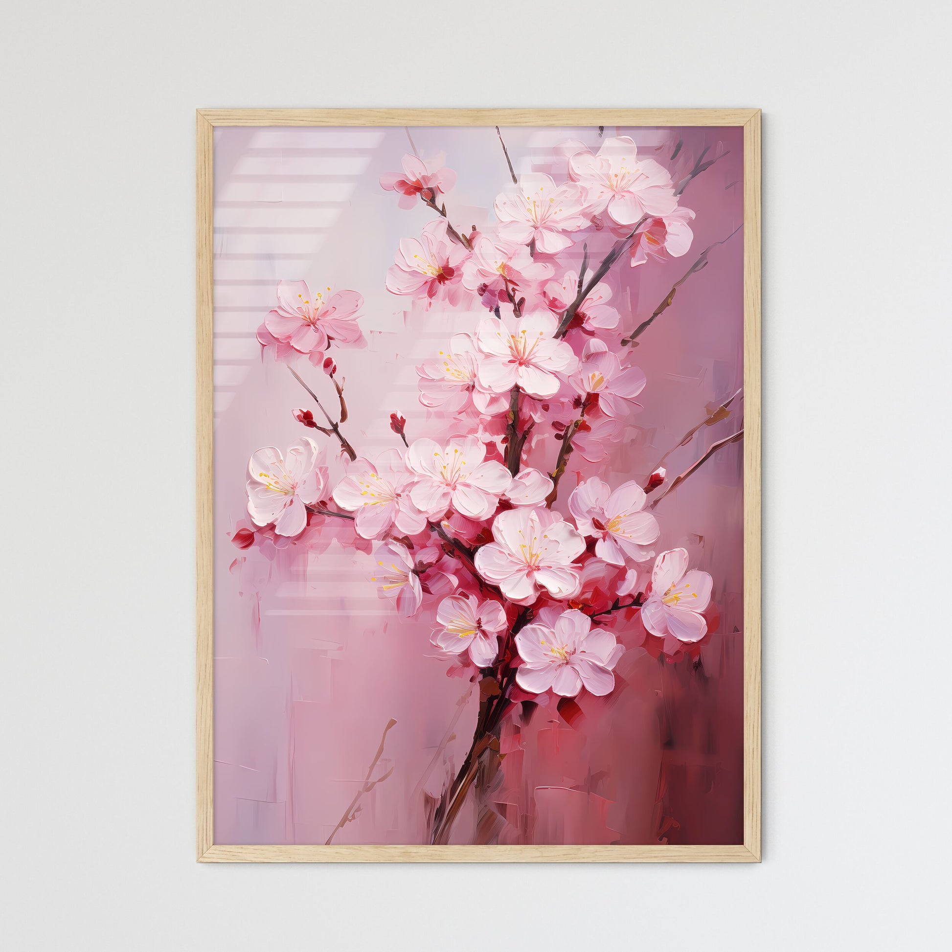 Fresh Pink Soft Spring Cherry Tree Blossoms  - Framed Art Print