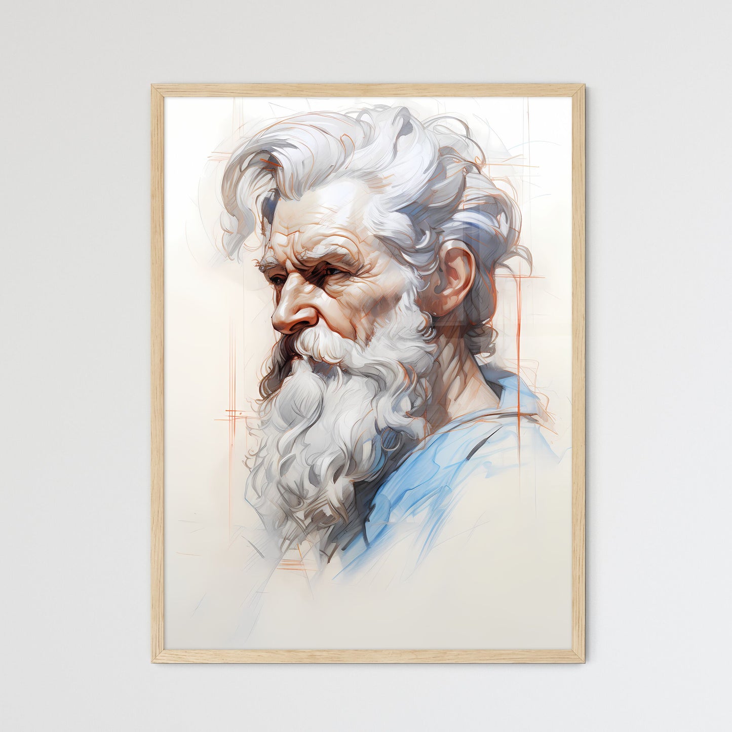 Hand Drawing Picture Left Side Of The Man-S  - Framed Art Print