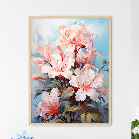 Home Plant Azalea Rhododendron Simsii On Lig - Framed Art Print