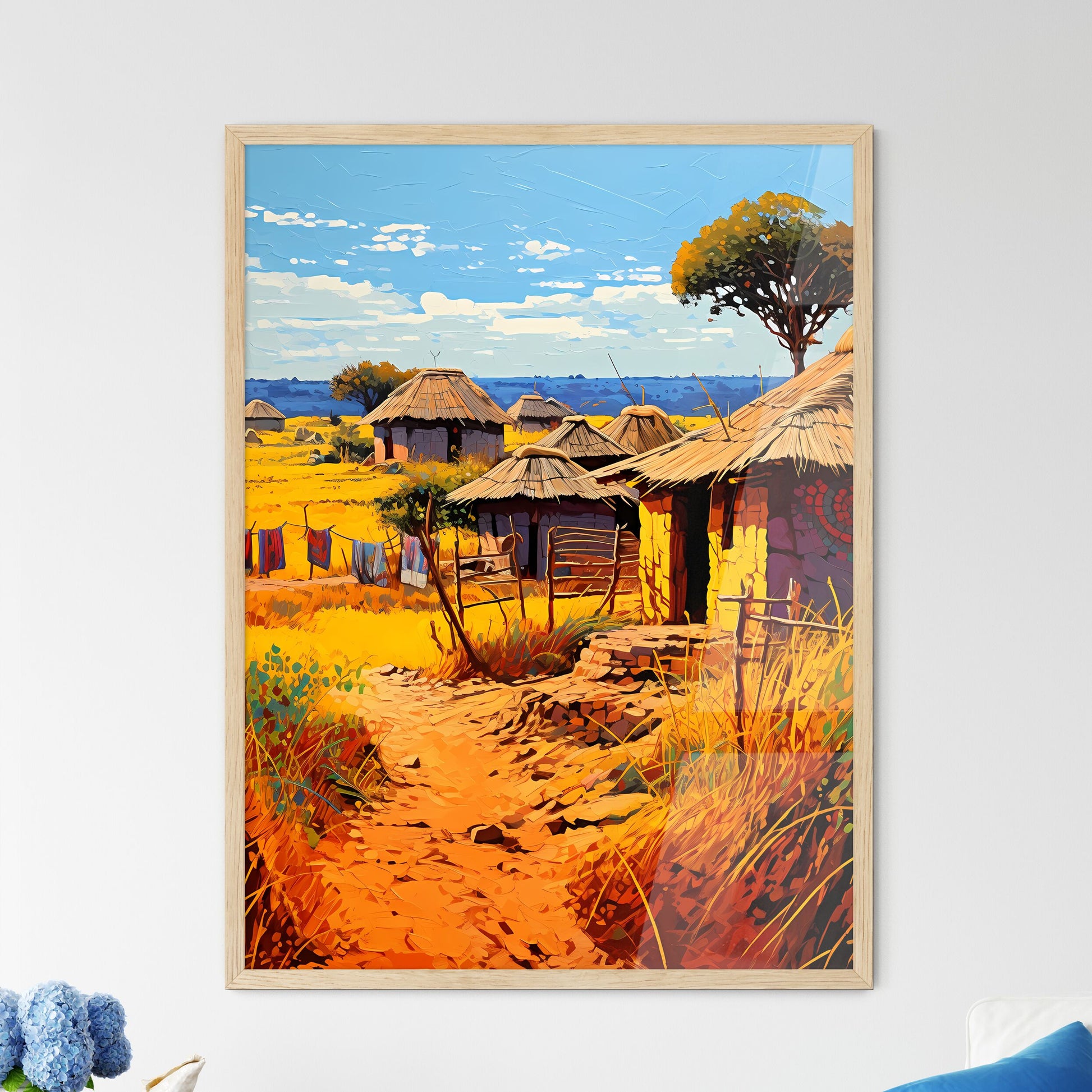 Massai - A Painting Of A Village Default Title