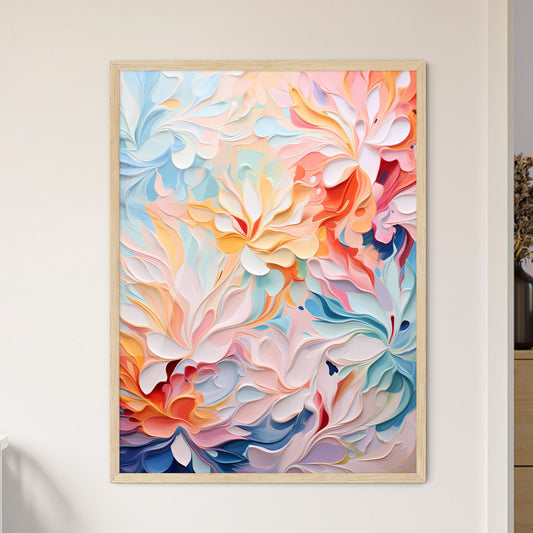 Original Abstract Oil Painting - A Colorful  - Framed Art Print