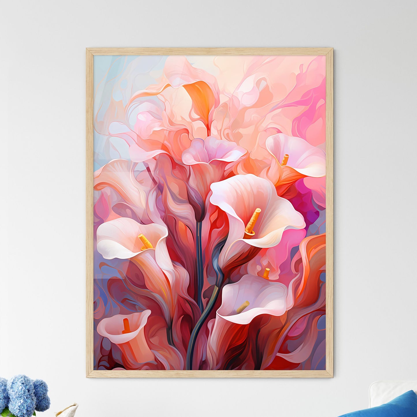 Pink Callas Flowers In Soft Focus For A Roma - Framed Art Print