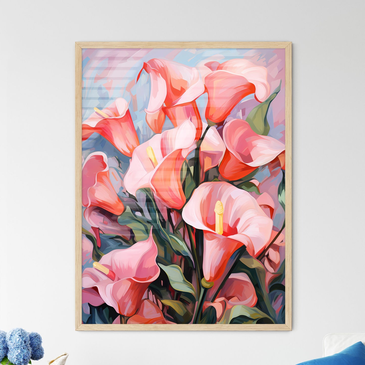 Pink Callas Flowers In Soft Focus For A Roma - Framed Art Print