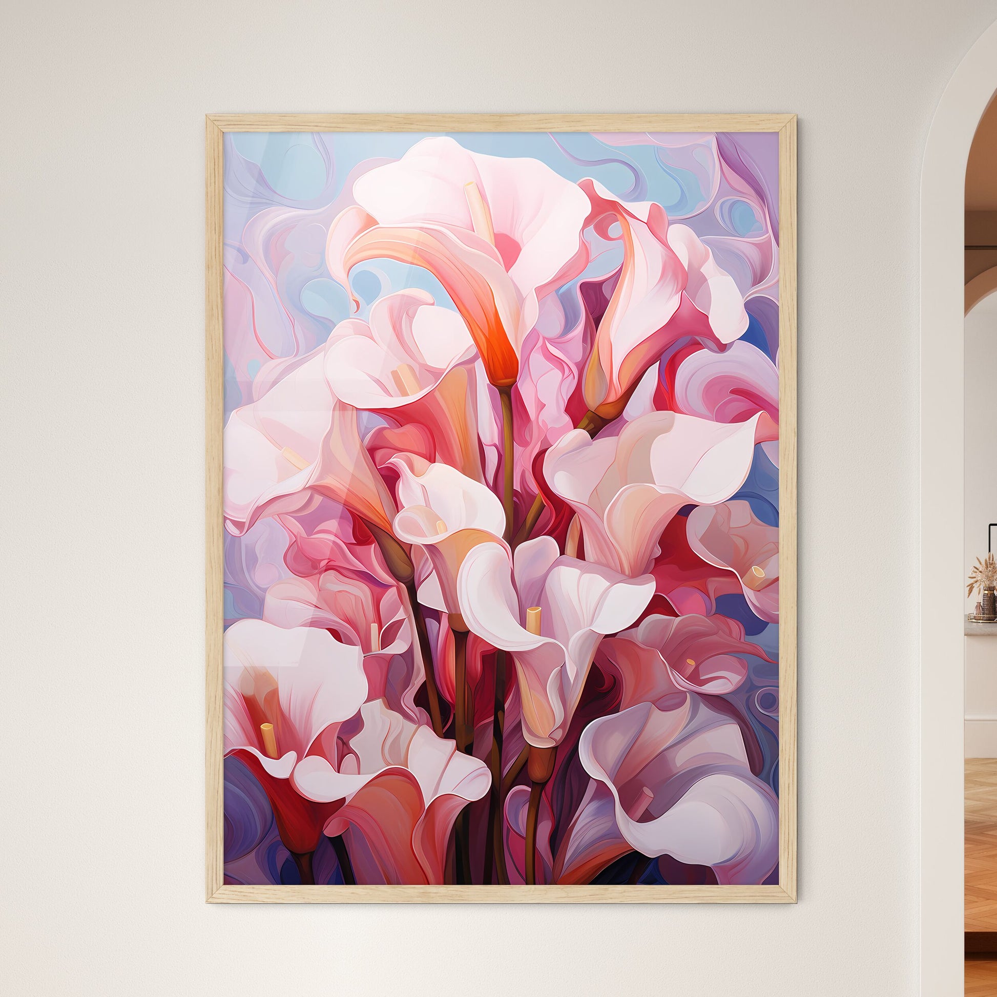 Pink Callas Flowers In Soft Focus For A Roma - Framed Art Print