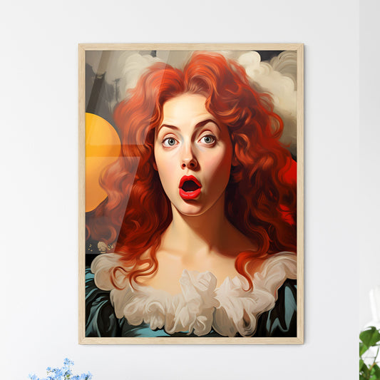 Pop Art Illustration Of Surprised Woman - A  - Framed Art Print