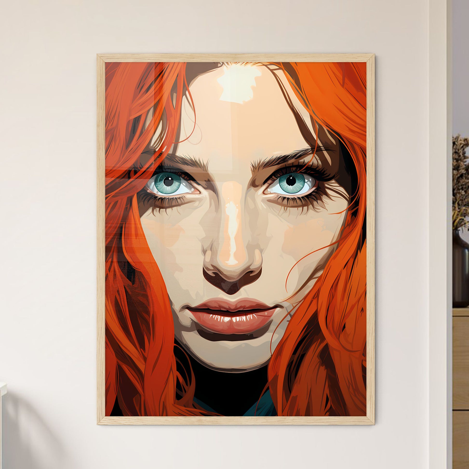 Pop Art Vintage Comic Style Woman With Open  - Framed Art Print