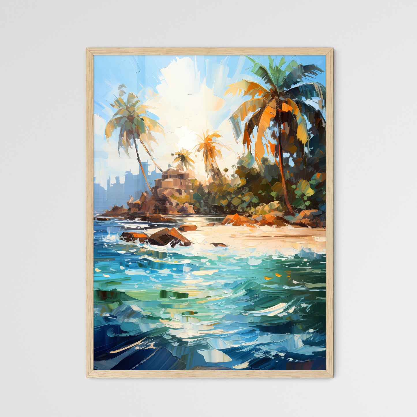 Private Island Surrounded By Sparklings - A  - Framed Art Print