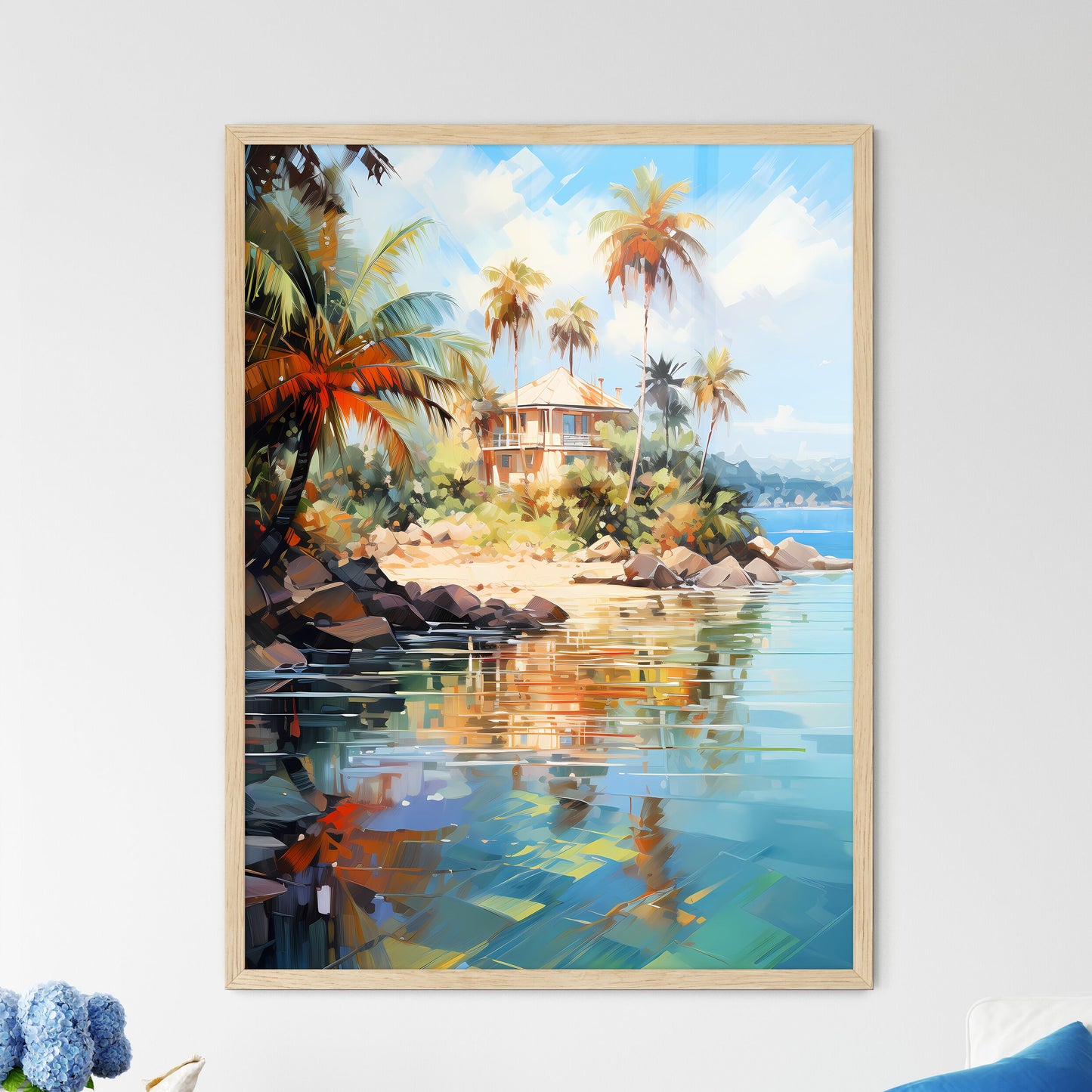 Private Island Surrounded By Sparklings - A  - Framed Art Print