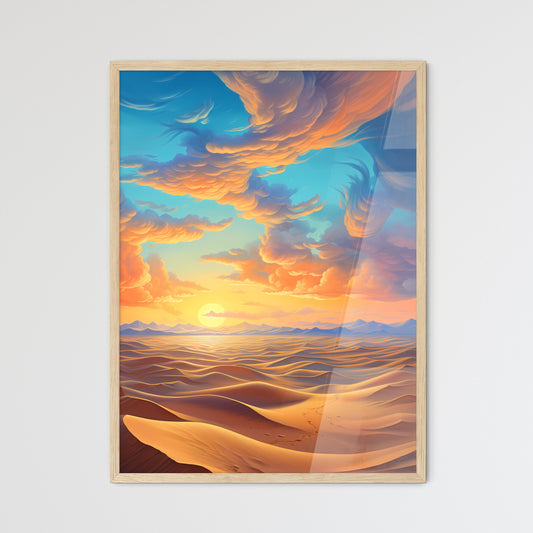 Sand Dunes Over Sunrise Sky In Death Valley  - Framed Art Print