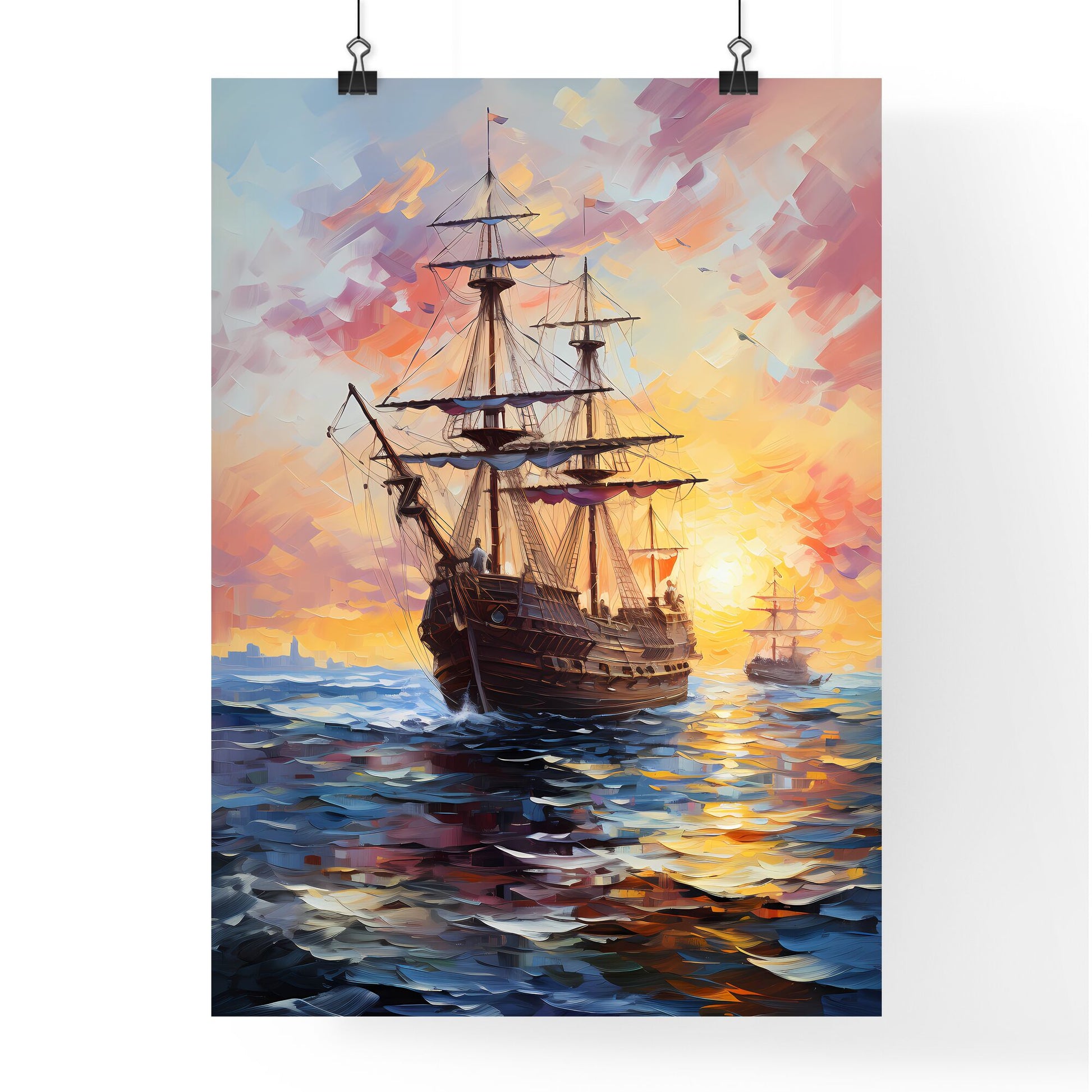 The Ships Of Christopher Columbus - A Painting Of A Ship In The Ocean Default Title