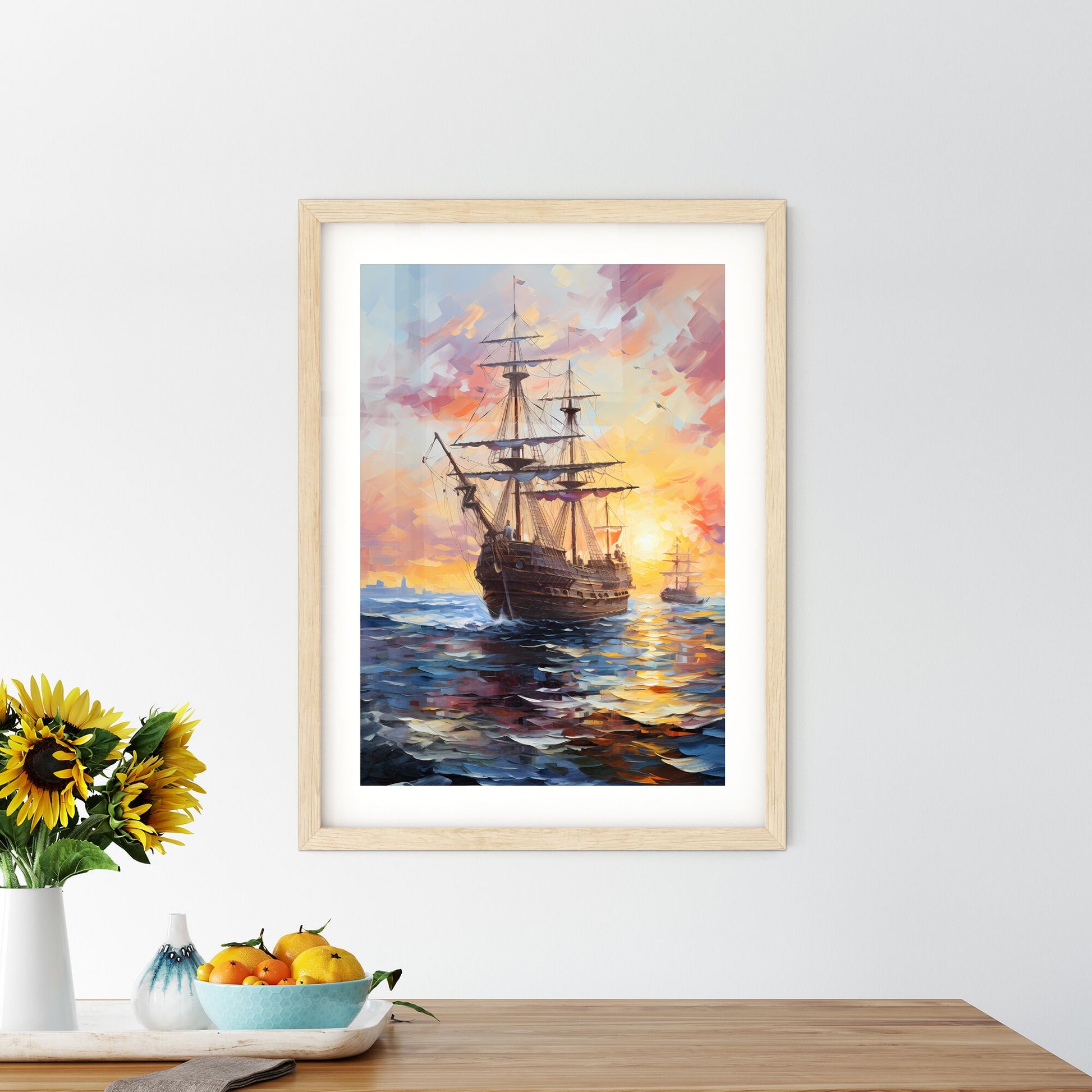 The Ships Of Christopher Columbus - A Painting Of A Ship In The Ocean Default Title