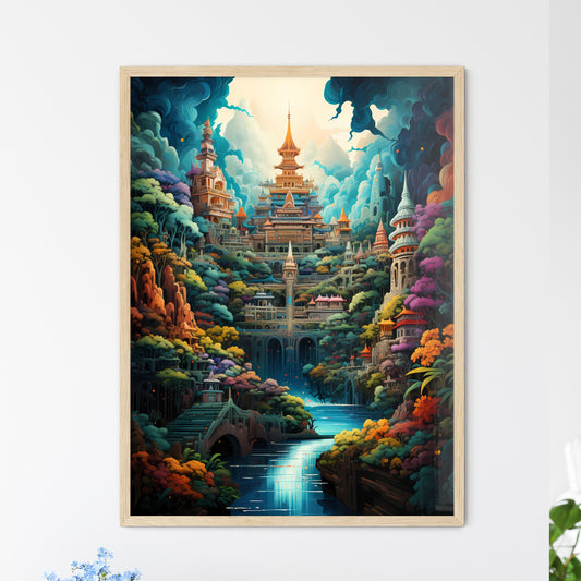 Travelling To Asian Countries Such As Thailand - A Colorful Castle In A Forest Framed Art