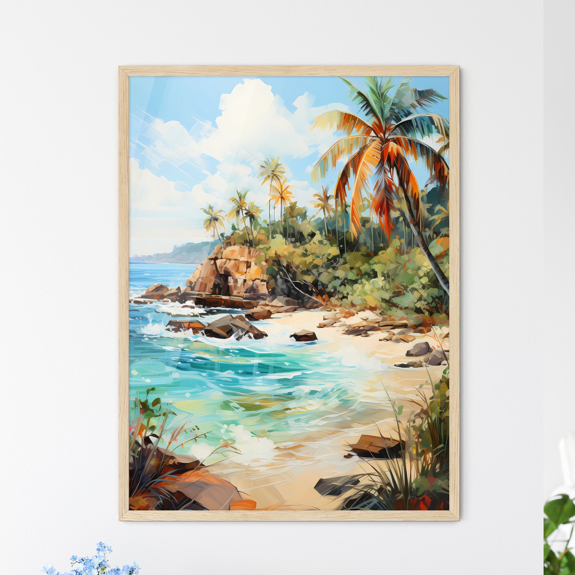 Tropical Island And Sand Beach Exotic Travel - Framed Art Print