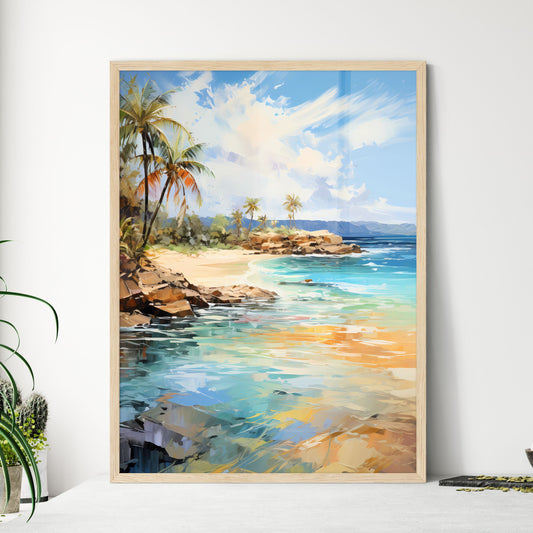 Tropical Island And Sand Beach Exotic Travel - Framed Art Print
