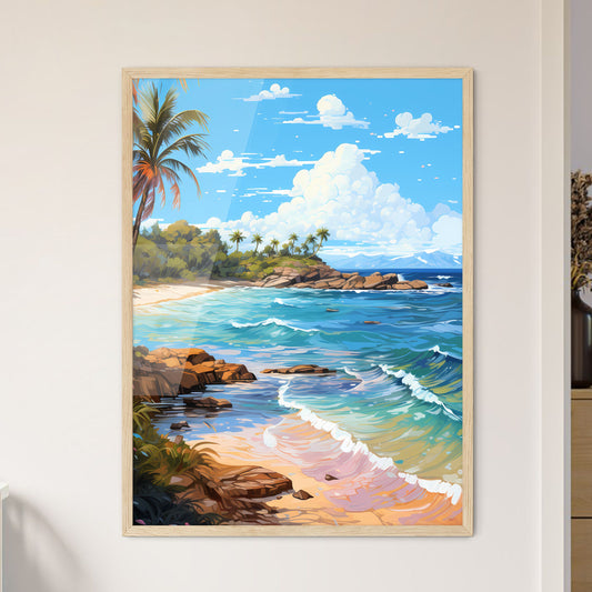 Tropical Island And Sand Beach Exotic Travel - Framed Art Print