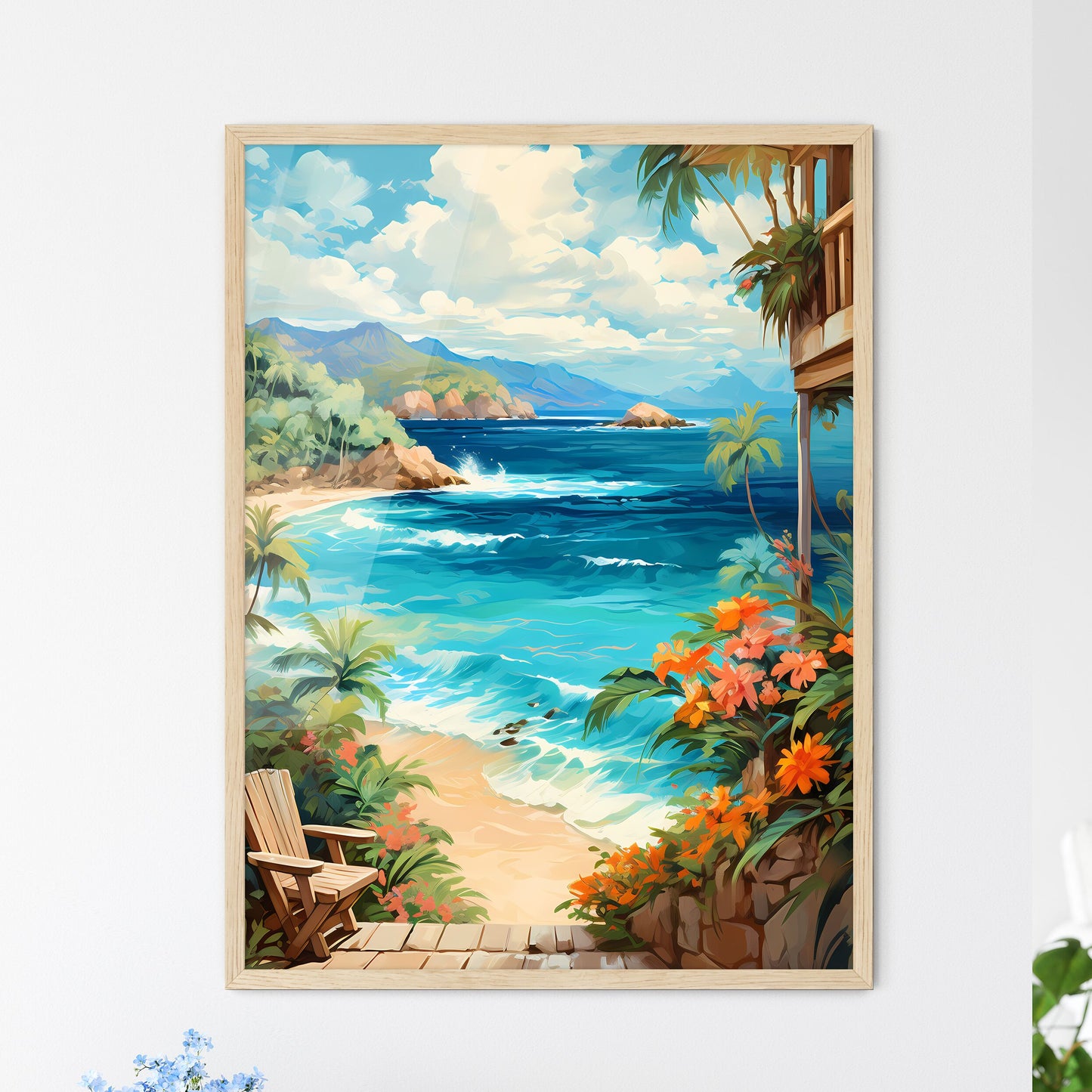Tropical Island And Sand Beach Exotic Travel - Framed Art Print