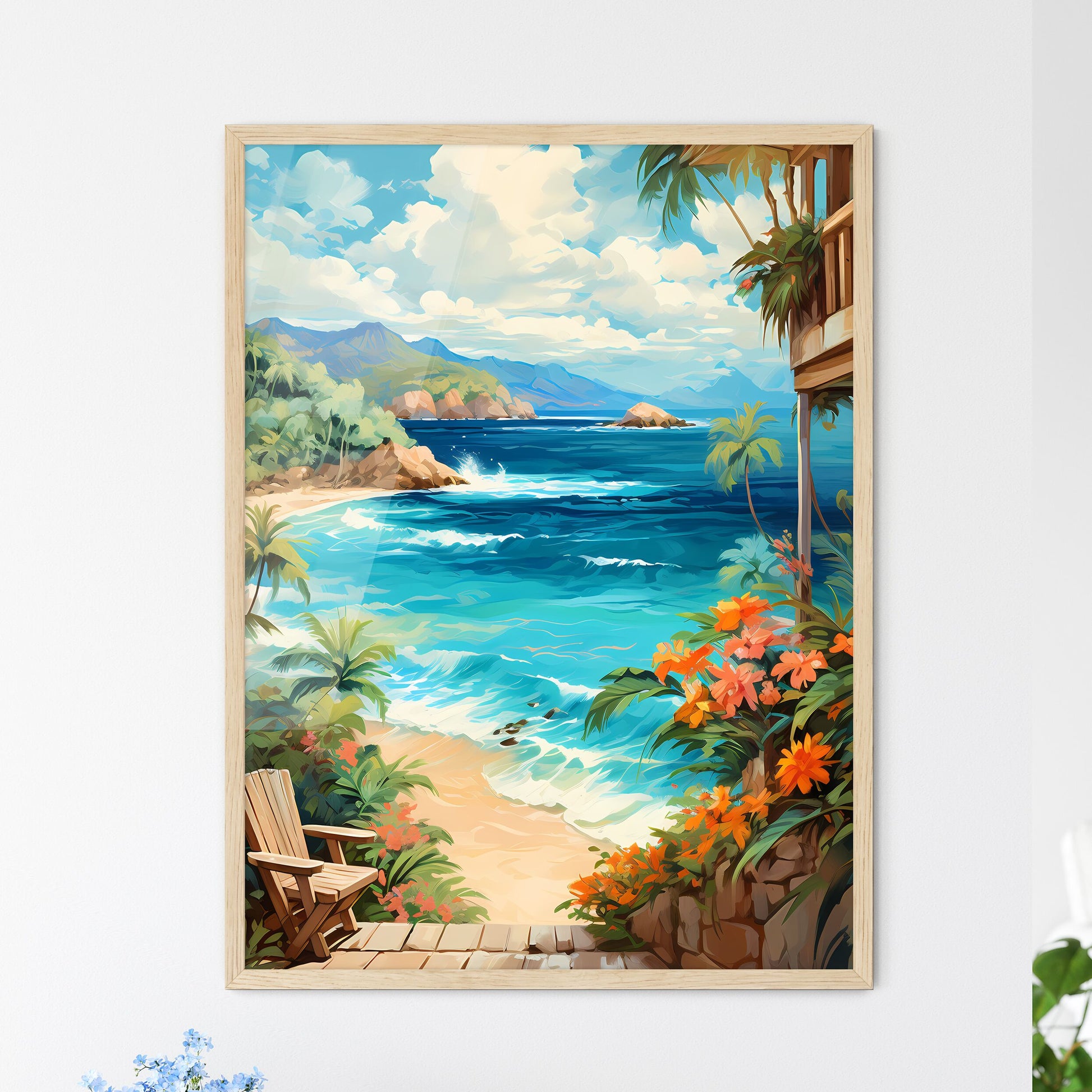 Tropical Island And Sand Beach Exotic Travel - Framed Art Print