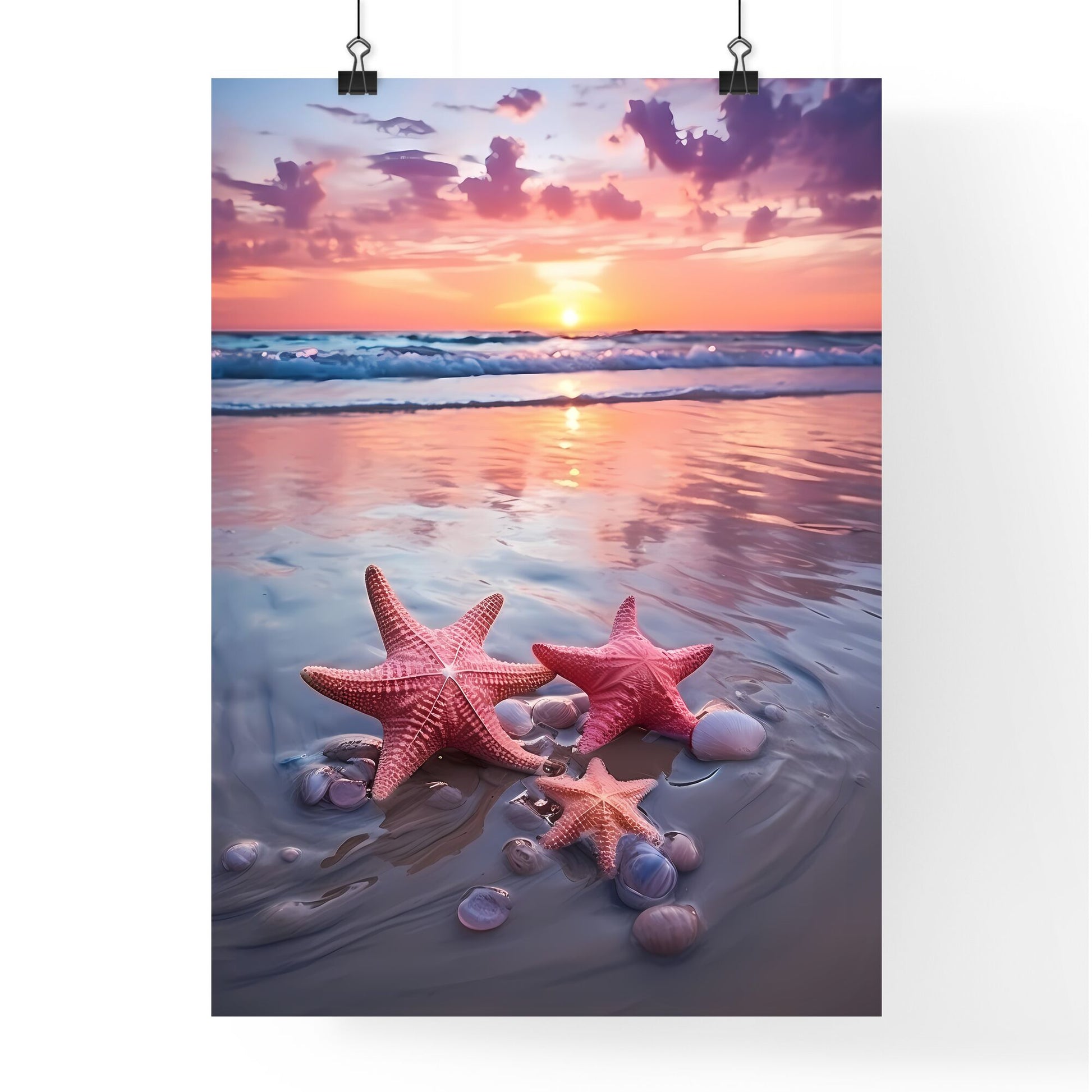 Two - Starfish On A Beach At Sunset Default Title