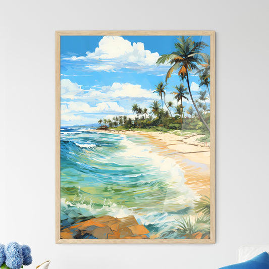 Wide Paradise Beach Panorama Background - A  - Framed Art Print