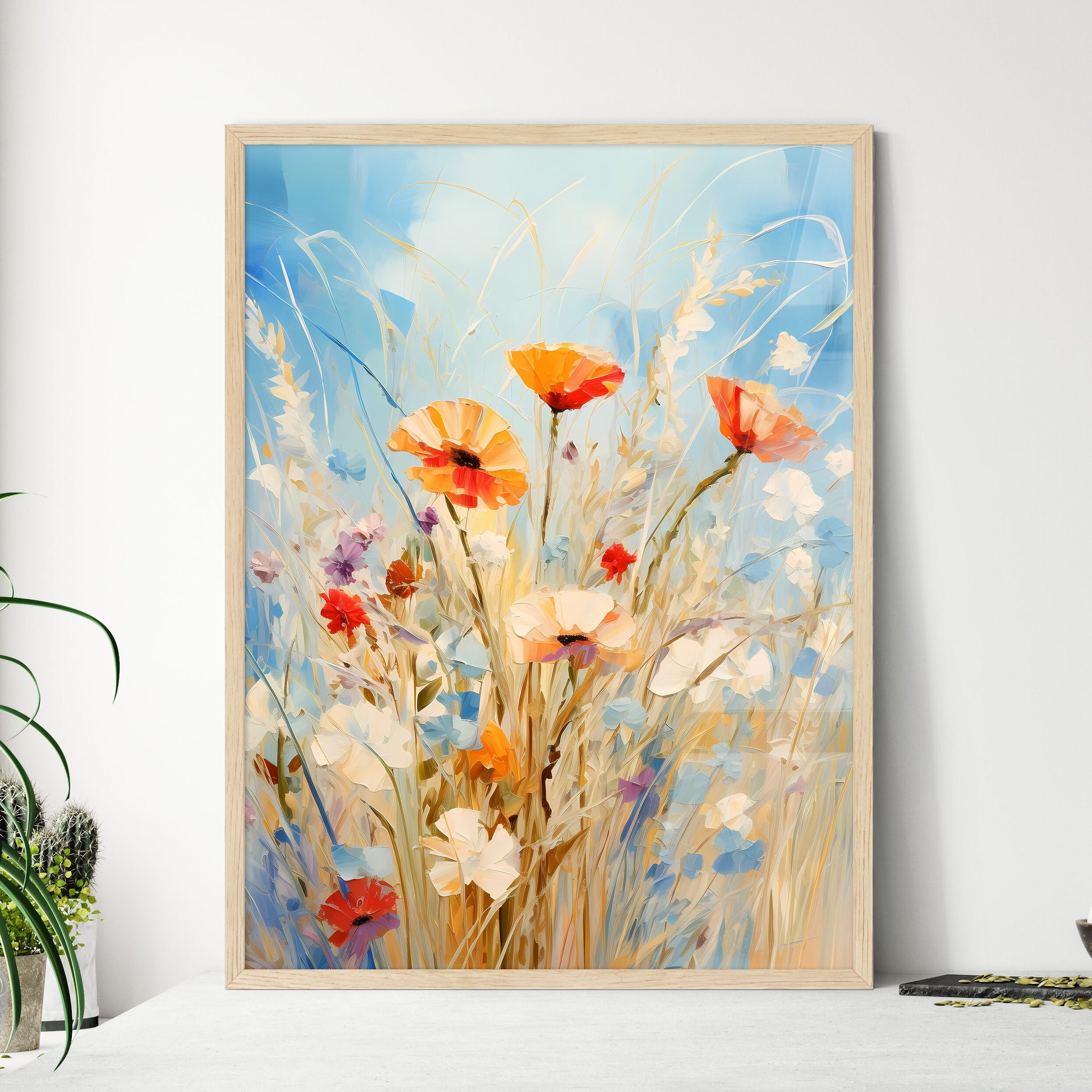 Wild Summer Grasses And Field Flowers - A Pa - Framed Art Print