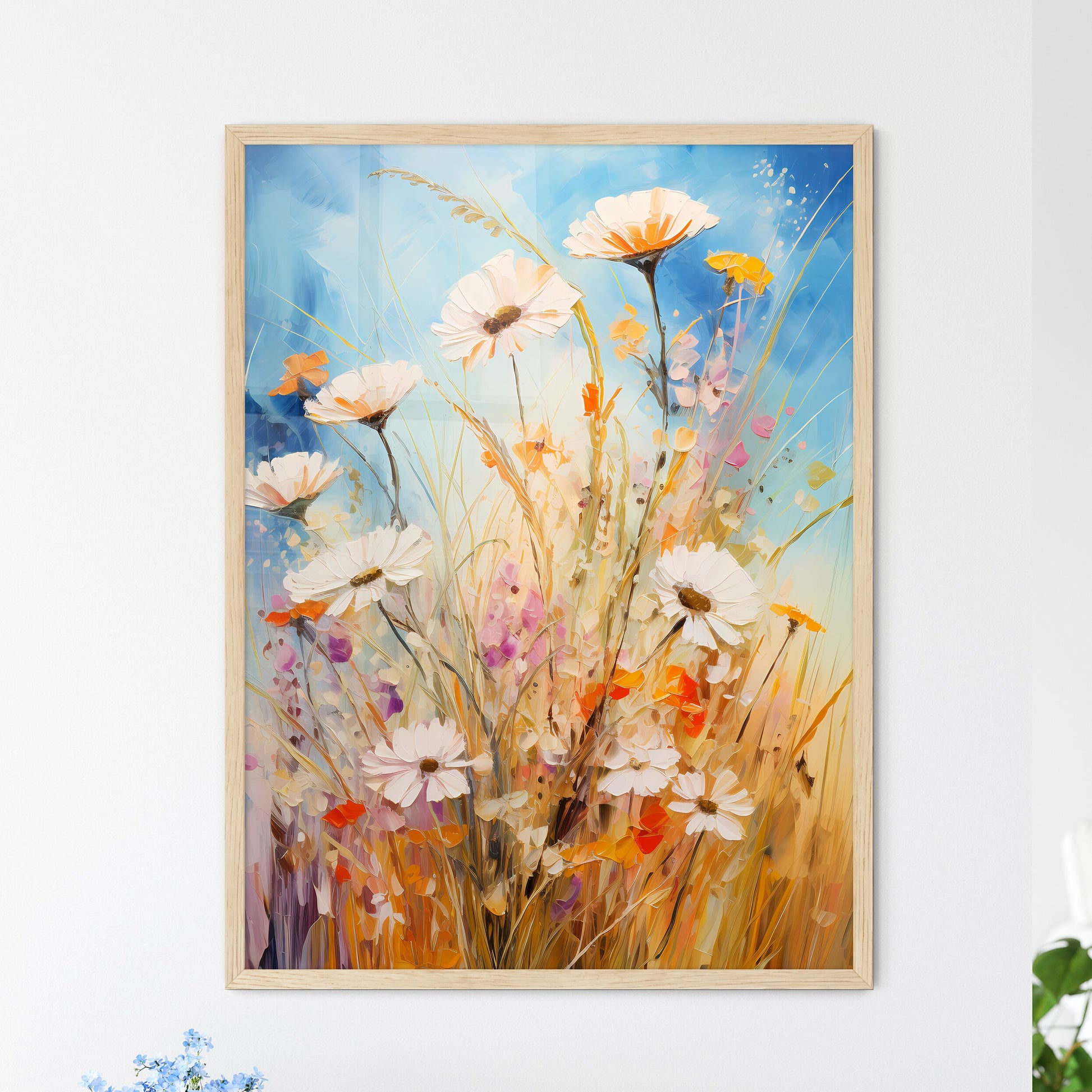 Wild Summer Grasses And Field Flowers - A Pa - Framed Art Print