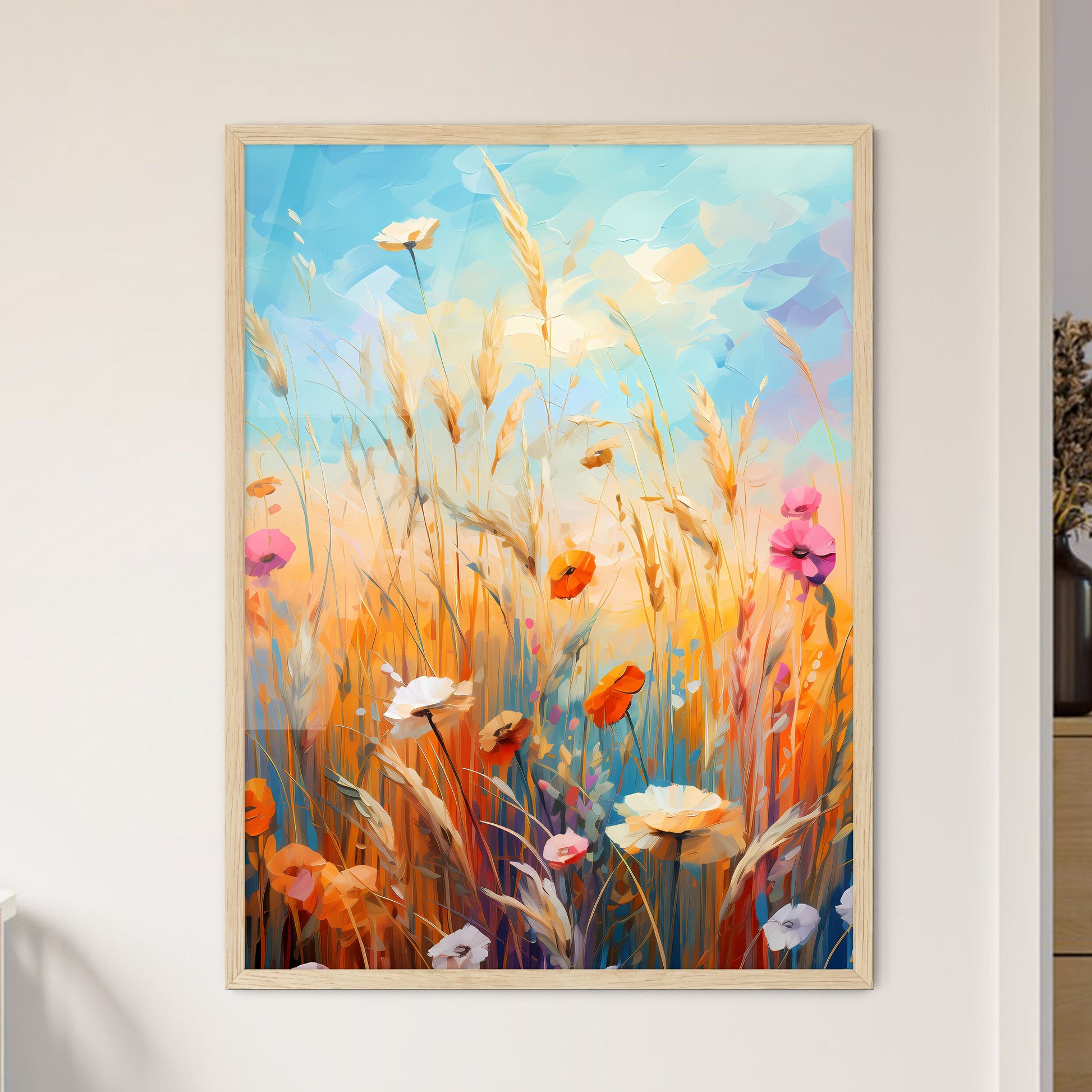 Wild Summer Grasses And Field Flowers - A Pa - Framed Art Print