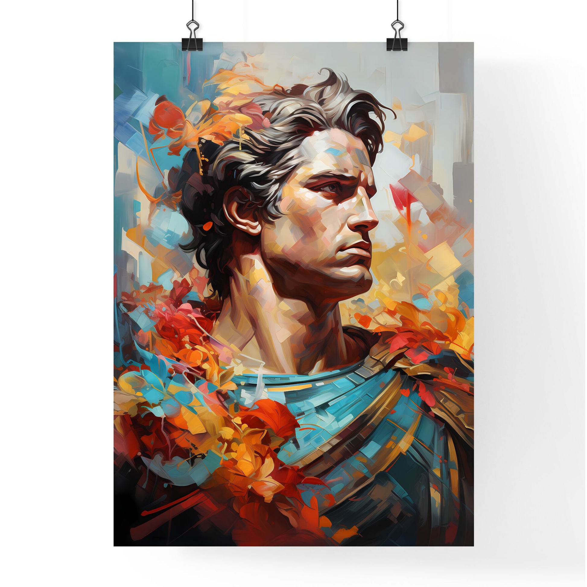 Alexander The Great King Of Macedonia - A Painting Of A Man With Colorful Leaves Default Title
