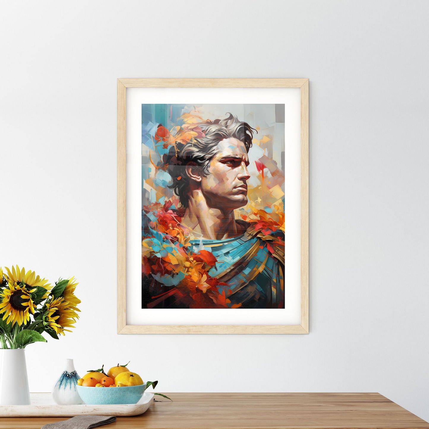 Alexander The Great King Of Macedonia - A Painting Of A Man With Colorful Leaves Default Title