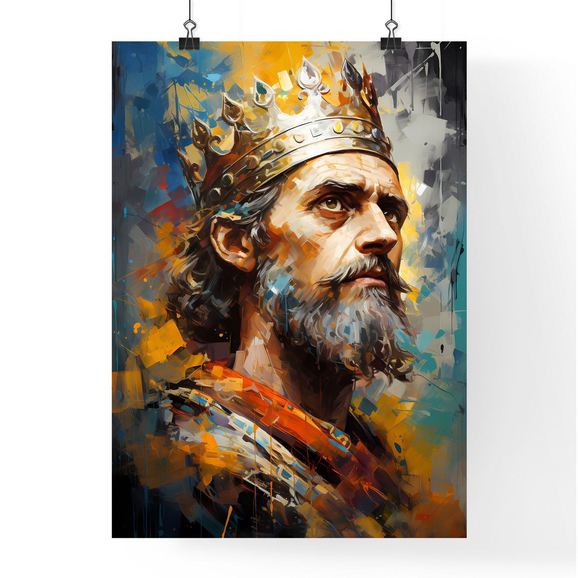 Alfred The Great King Of Wessex - A Painting Of A Man Wearing A Crown Default Title