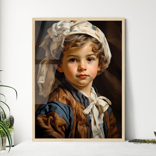 Baby Boy Posing For His First Portrait - A Child Wearing A White Hat Default Title