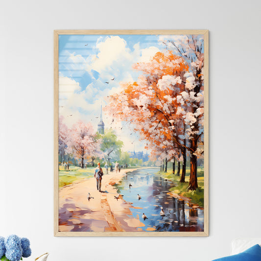 Beach At Baltic Sea With Bathing People  Wall Art