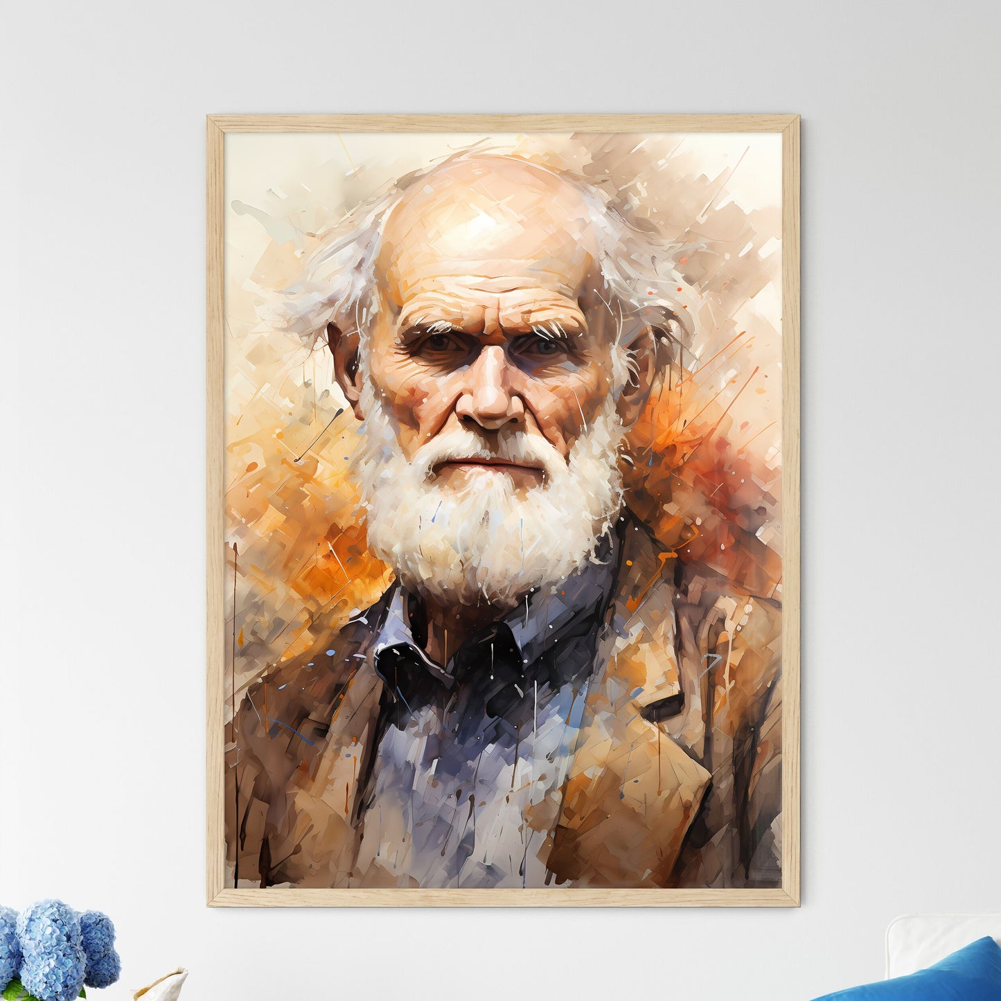 Charles Darwin British Naturalist Geologist  - Framed Art Print