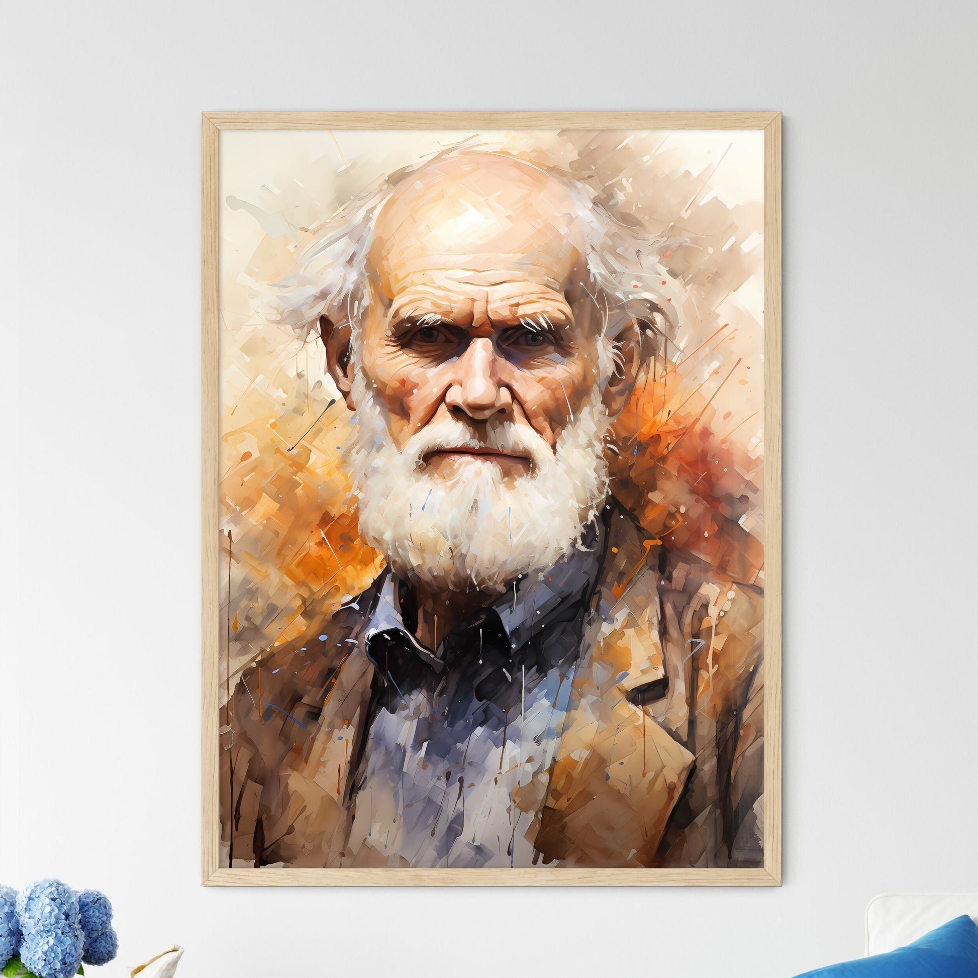 Charles Darwin British Naturalist Geologist  - Framed Art Print