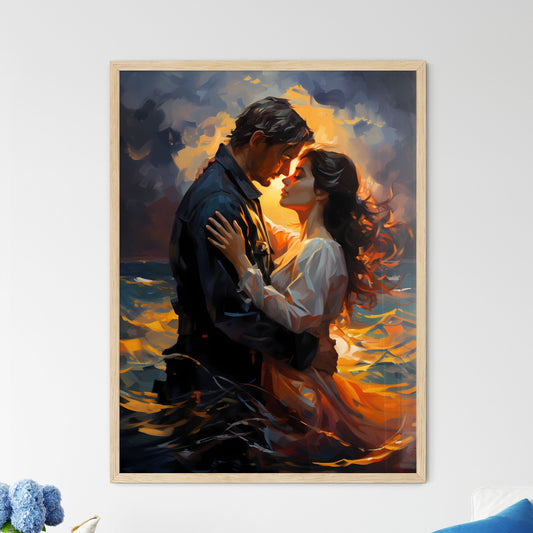 Fischer And His Wife At Stormy Night On The  - Framed Art Print