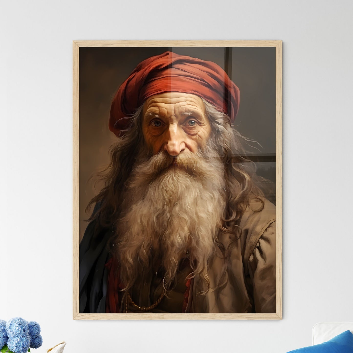Leonardo Da Vinci Italian Renaissance Polymath - A Man With A Red Headdress Default Title