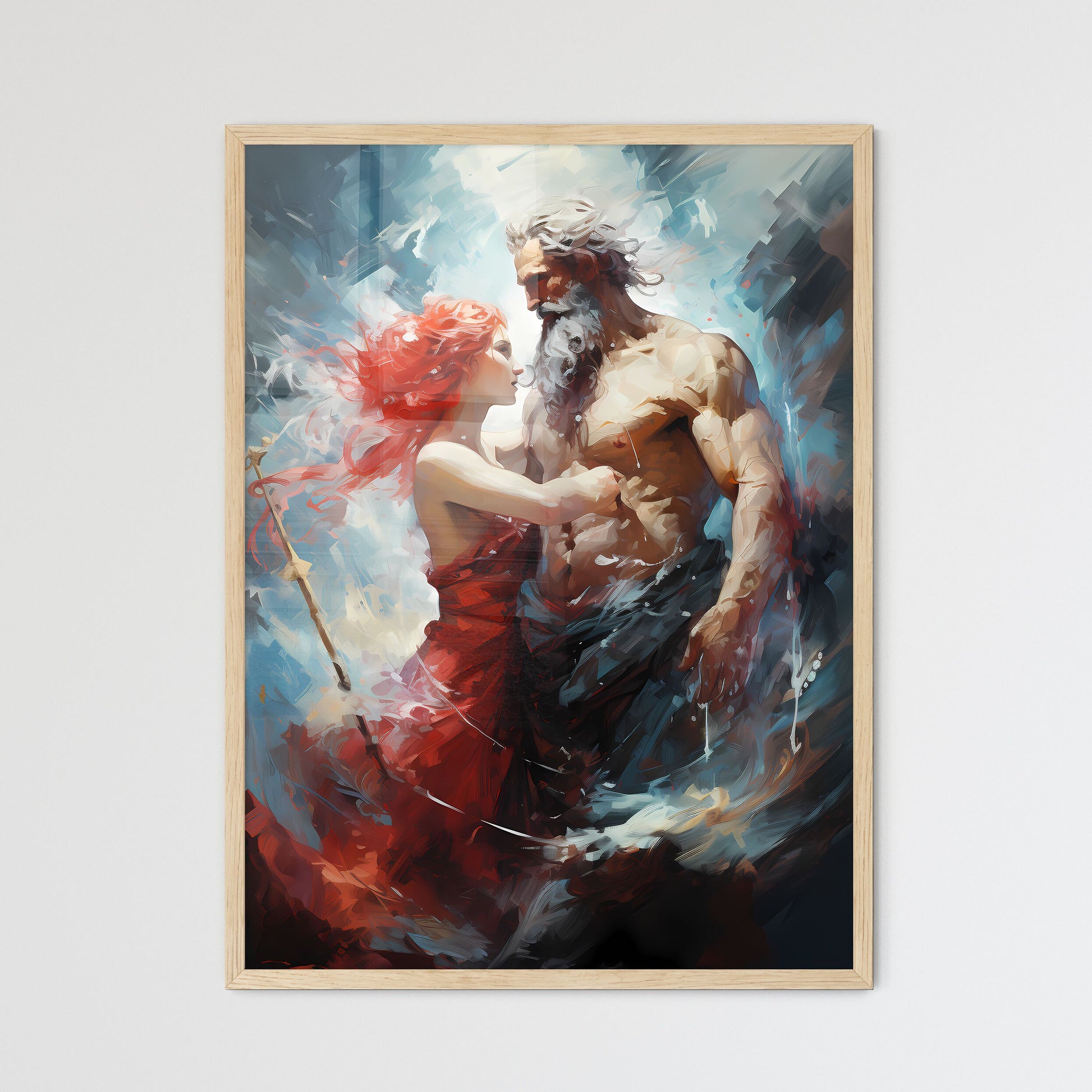 Odysseus In War With Poseidon - A Painting O - Framed Art Print