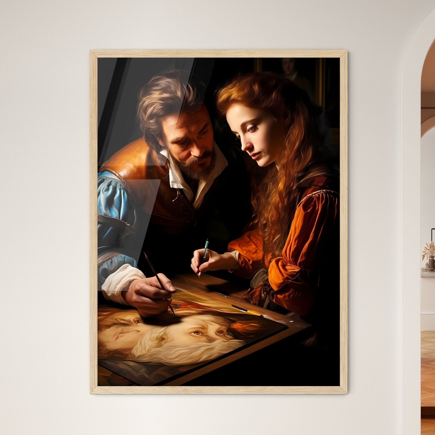 Peter Paul Rubens Is Talking With A Model -  - Framed Art Print