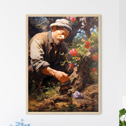 Planting Apple Tree In The Garden  Framed Print