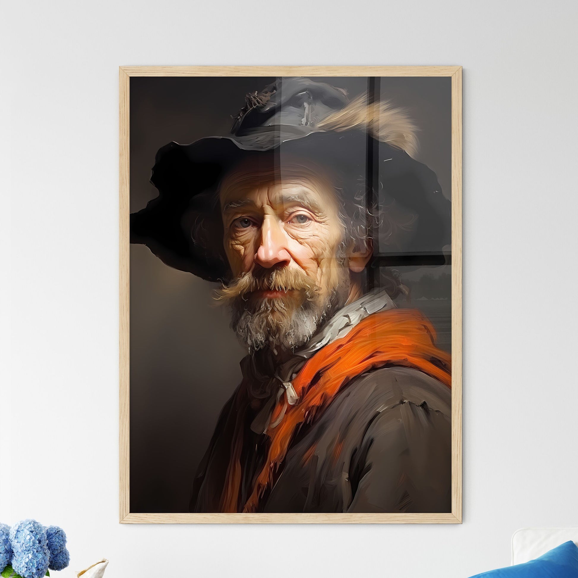 Rembrandt Dutch Golden Age Painter - A Man With A Beard And Mustache Wearing A Hat Default Title