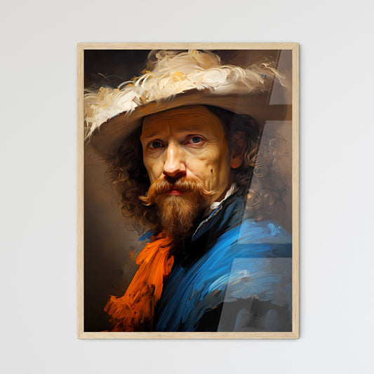 Rembrandt Dutch Golden Age Painter - A Man With A Beard And Mustache Wearing A Hat Default Title