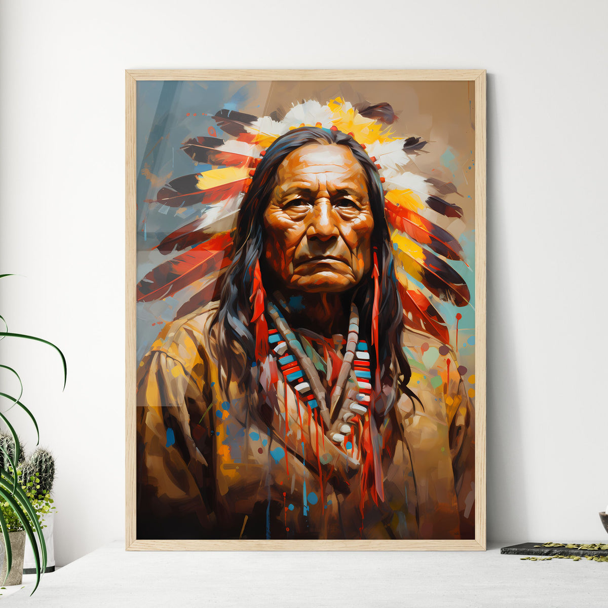 Native Bull Drawing Sitting Bull Native American Leader - A Pain - Framed Art Print – HEBSTREIT