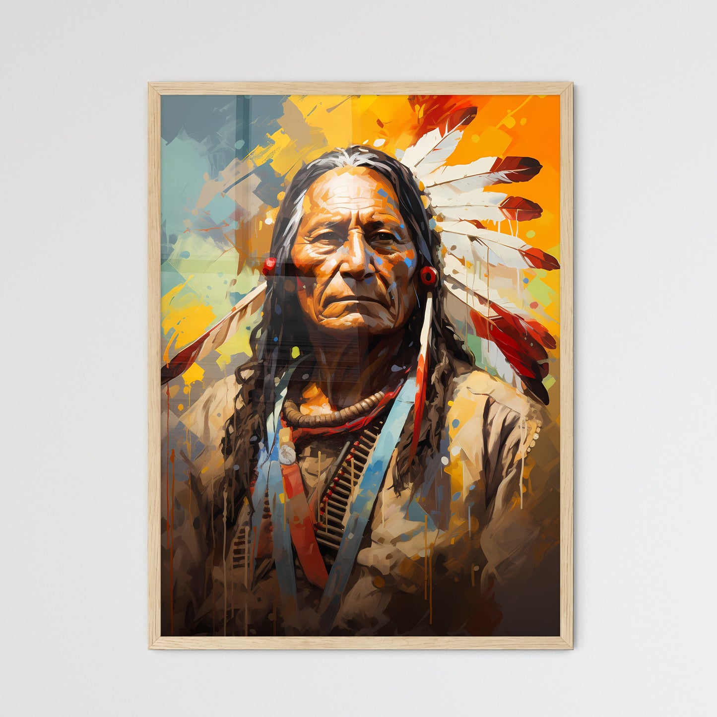 Sitting Bull Native American Leader - A Pain - Framed Art Print