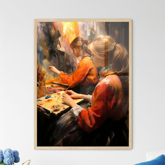 The Art Sisters Doing A Painting - A Group Of Women Painting On A Canvas Default Title