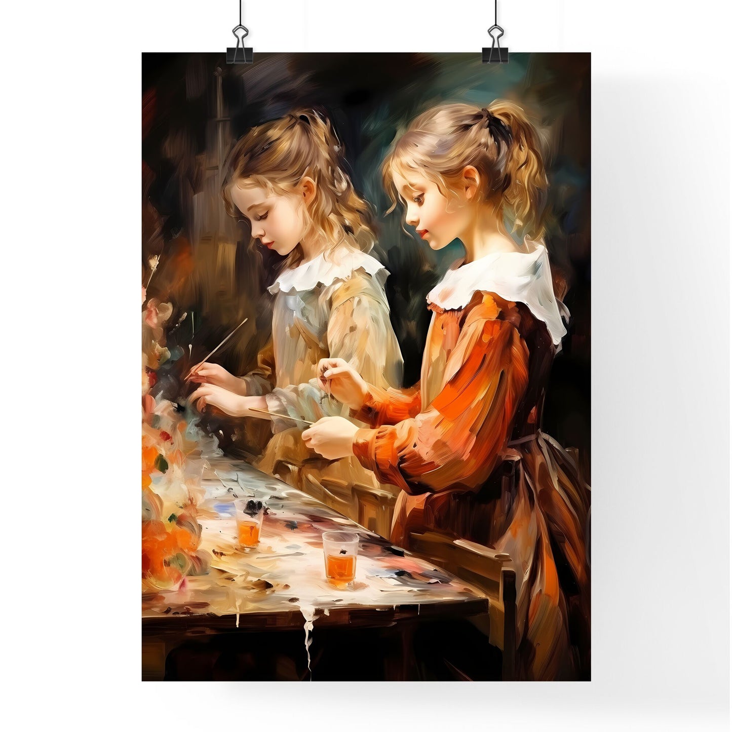 The Art Sisters Doing A Painting - A Painting Of Girls Painting A Picture Default Title