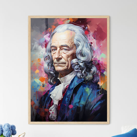Voltaire French Enlightenment Writer Philosopher - A Painting Of A Man With Long White Hair Default Title