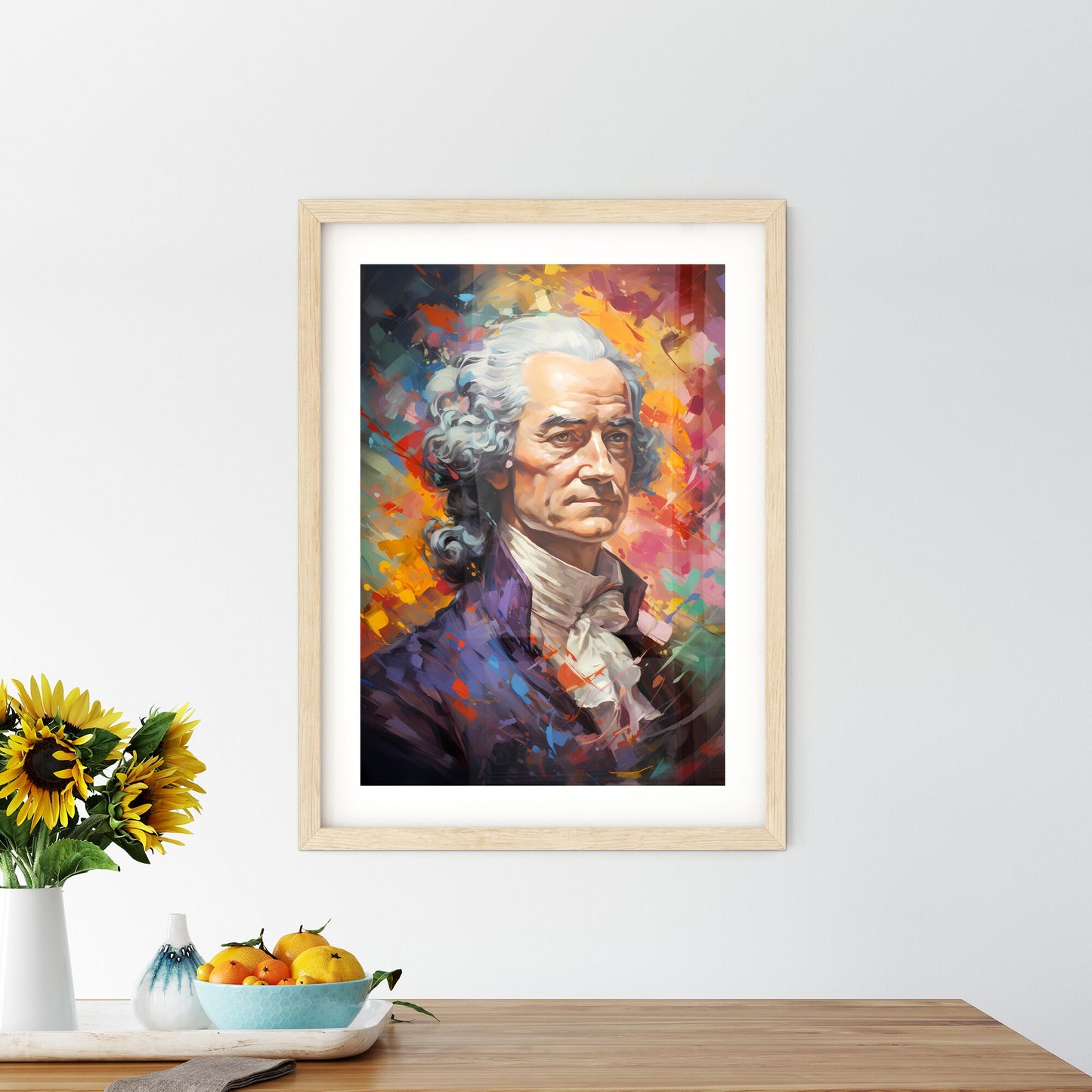Voltaire French Enlightenment Writer Philosopher - A Painting Of A Man With A White Hair And A Blue Jacket Default Title