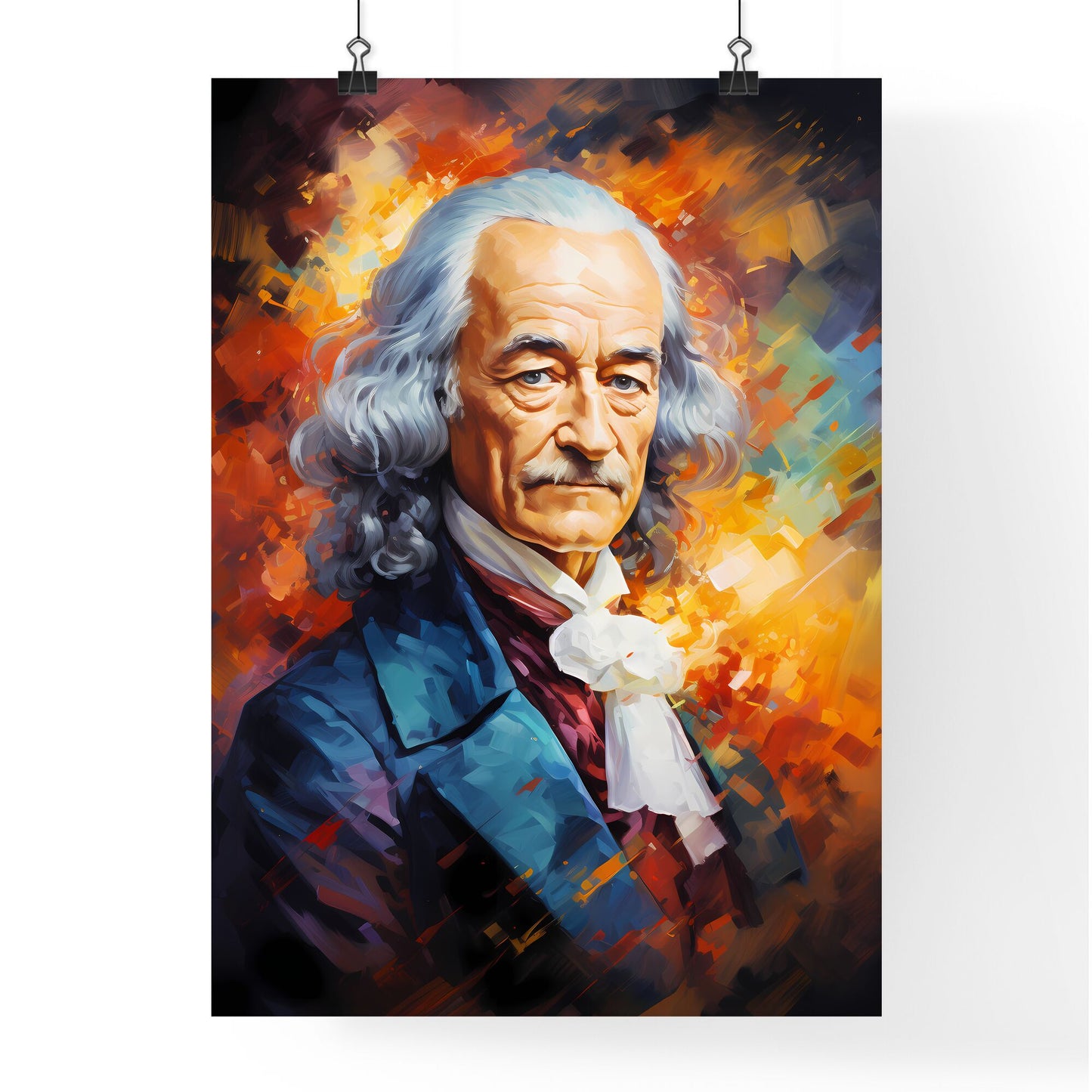 Voltaire French Enlightenment Writer Philosopher - A Painting Of A Man With A Mustache Default Title