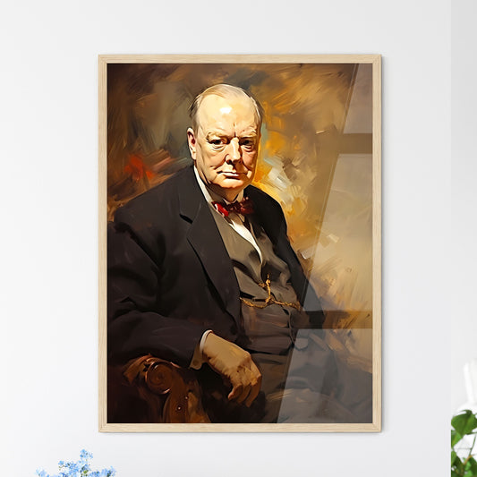 Winston Churchill British Wartime Prime Minister - A Man Sitting In A Chair Default Title